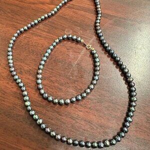 Mandarin Cultured Pearls - Fresh Water - Necklace & Bracelet